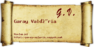 Garay Valéria névjegykártya